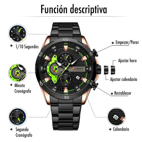 Reloj Curren Acero Inoxidable Cronografo