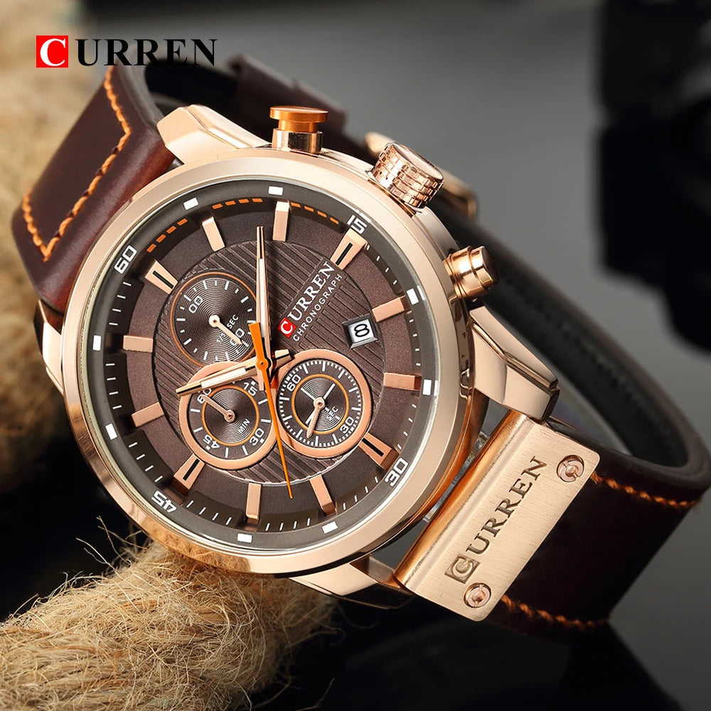 Reloj Curren  Cronografo cuero 8291