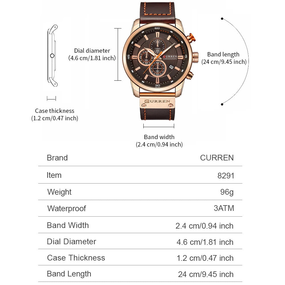 Reloj Curren  Cronografo cuero 8291