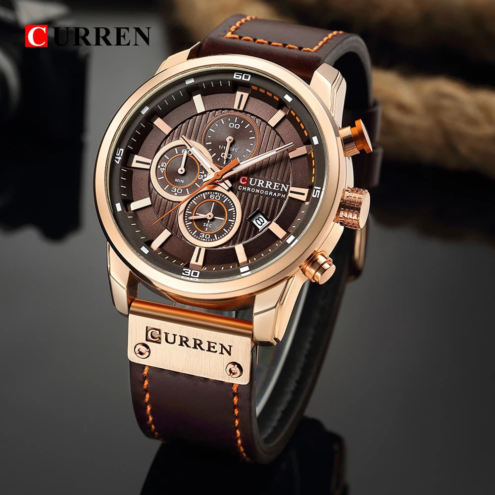 Reloj Curren  Cronografo cuero 8291