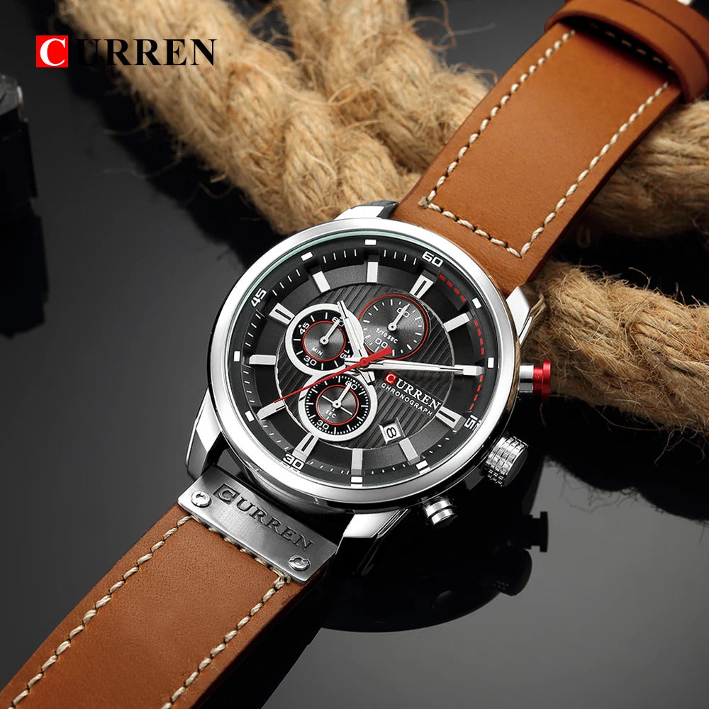 Reloj Curren  Cronografo cuero 8291