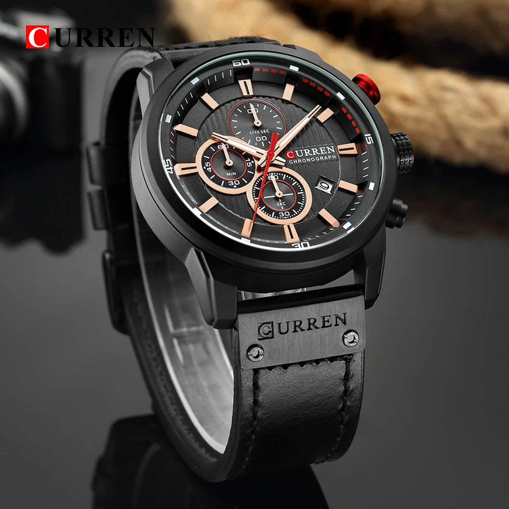 Reloj Curren  Cronografo cuero 8291